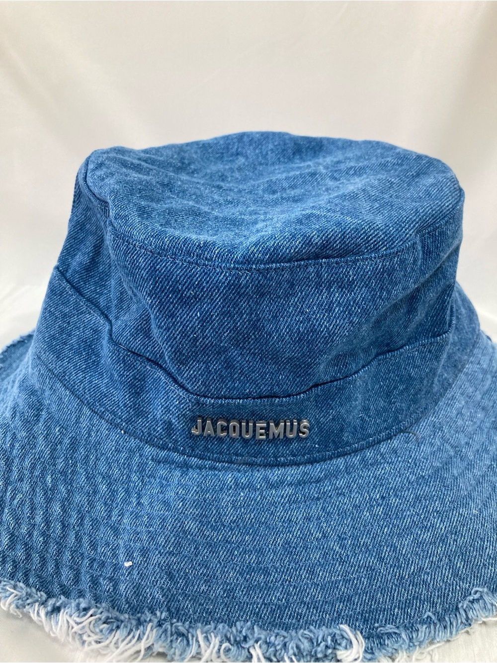 Jacquemus Denim Blue Frayed Bucket Hat - Picture 3 of 6